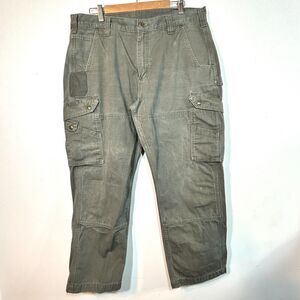 Vintage Carhartt Ripstop Relaxed Fit Green Tactical Cargo Pants 38